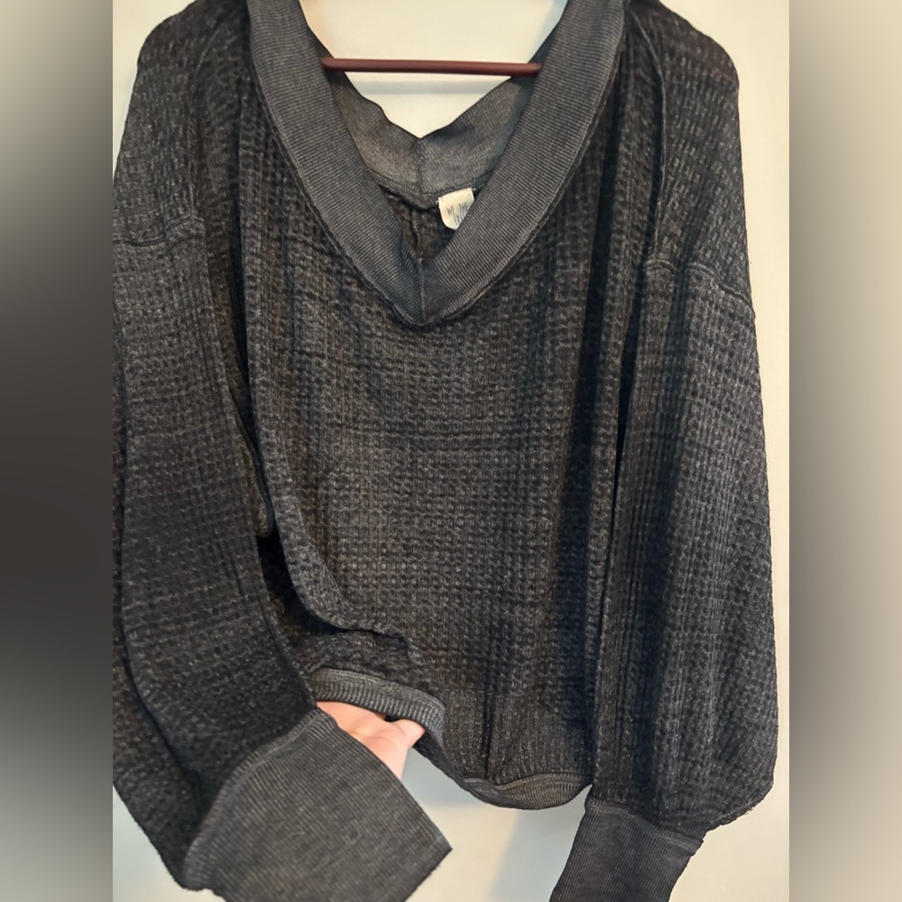 Free People Charcoal Pullover Sweater